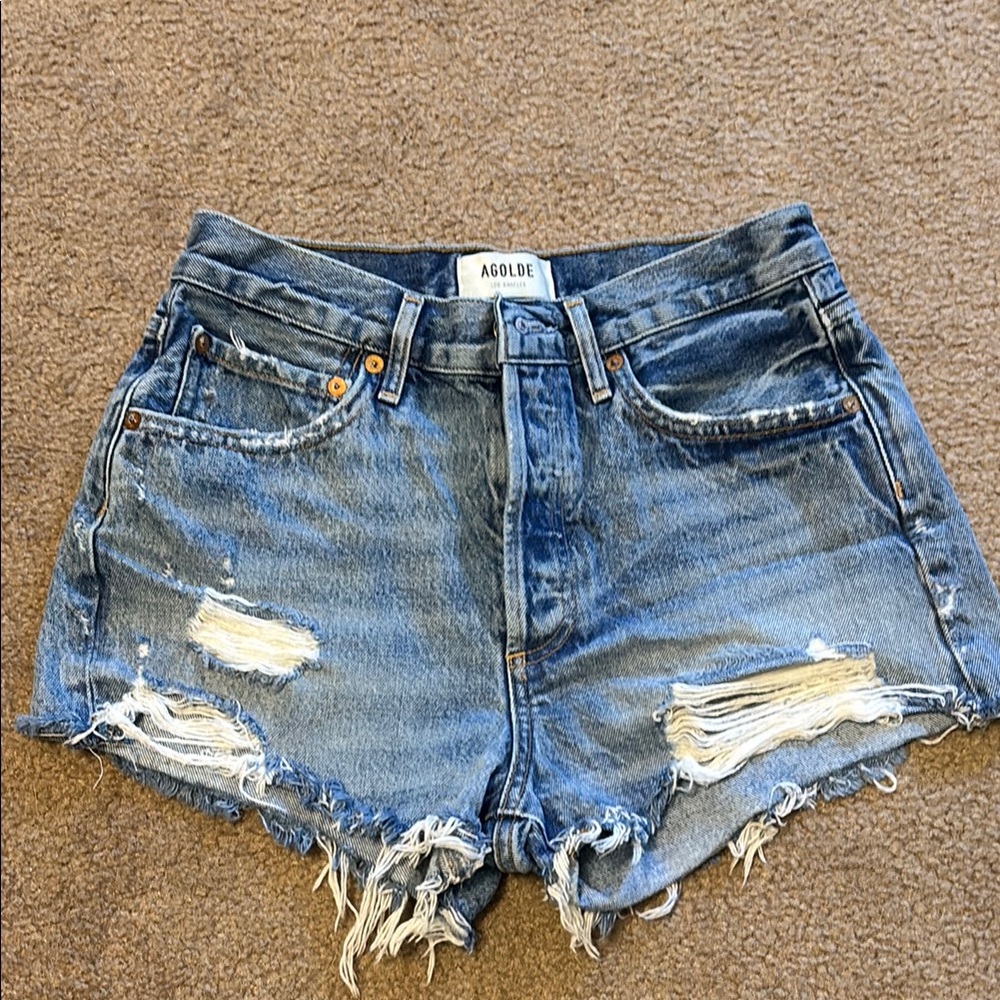 Agolde destructed denim shorts GUC size 25